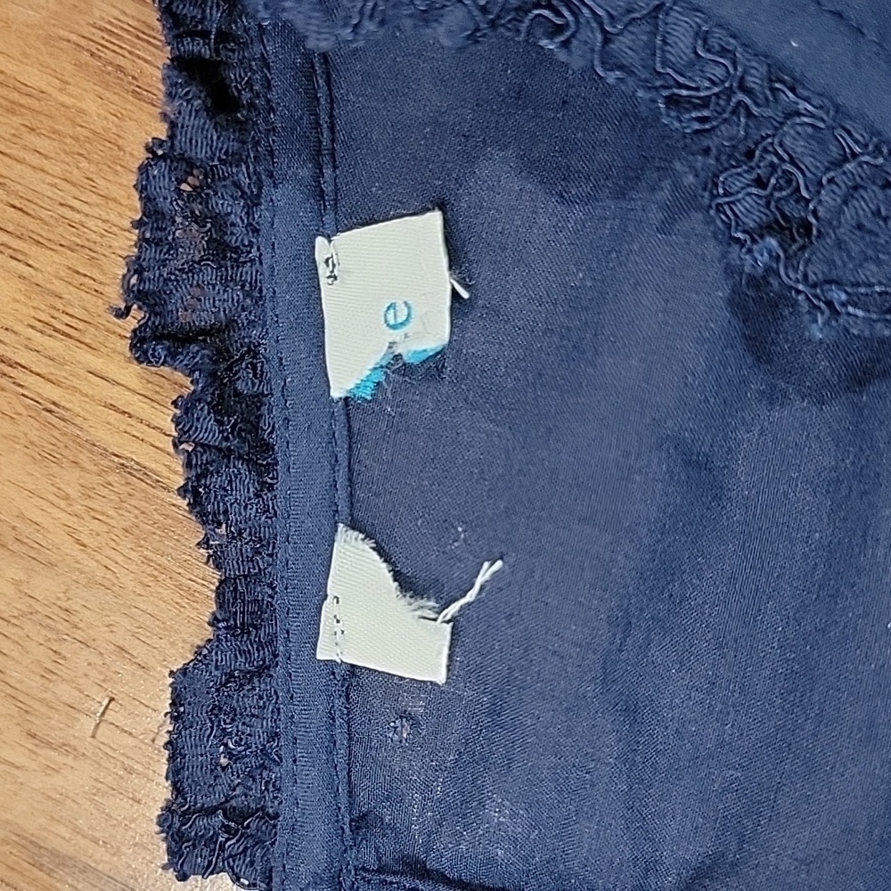 Sundance Floral Embroidered Navy Top - Picture 12 of 16
